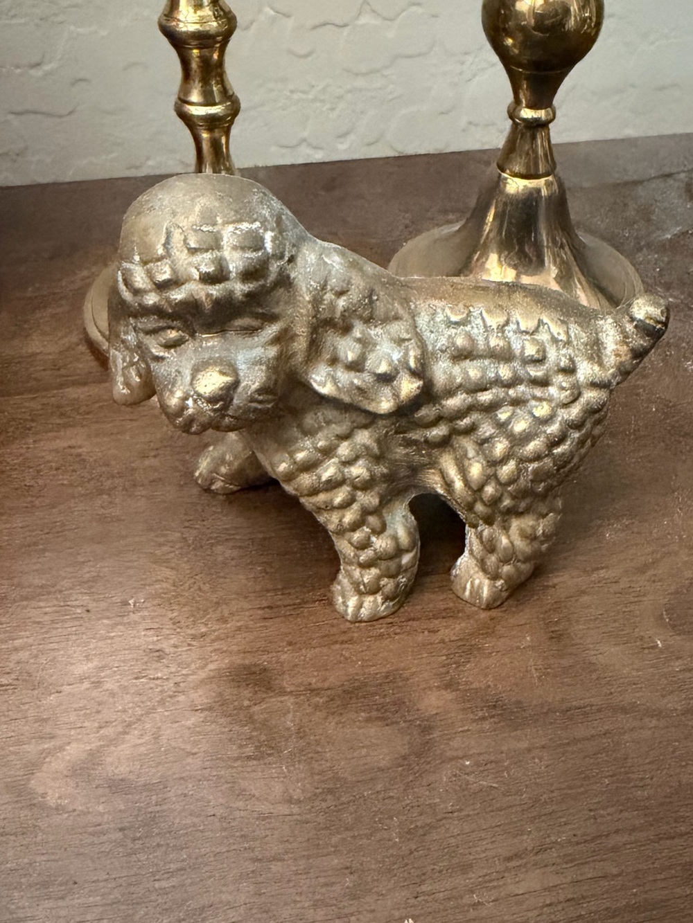 Solid brass poodle doodle figurine 3”